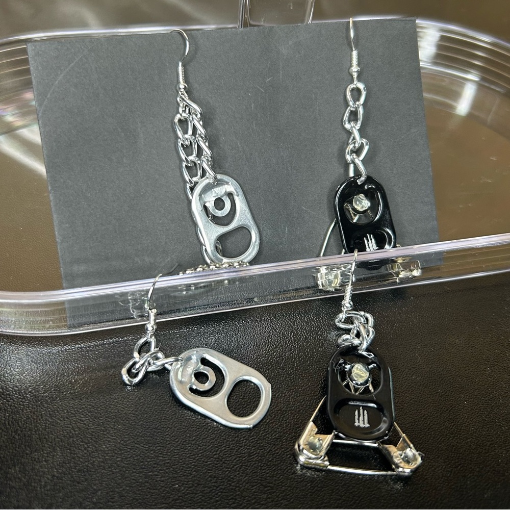 Homemade Silver Alternative Unique Dangling Earrings